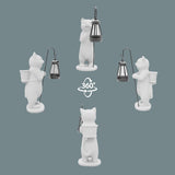 NEW Retails $50, Solar Powered Garden Resin Statue Lights, 10 Inch Waterproof Outdoor Animal Cute Cat Figurine Lights, Suitable for Patios, Balconies, Lawns, Courtyards, Etc