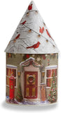 NEW Giftcraft House Lantern with Cardinals and Santa, 8.46 inches, Paper, Plastic, LED, Christmas, Home Décor, Holiday Tradition