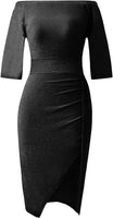 NEW Dresses for Women's Long Sleeve Round Neck Black Shimmer Dress Cocktail Maxi Dress, Sz XL, Retails $55