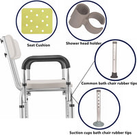 NEW Guardian Shower Chair for Bathtub, Bath Chair for Inside Shower, Shower Chair with Arms and Back, Height Adjustable Bath Chair Shower Chair for Seniors with Shower Head Holder, Retails $98+