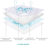 NEW Viscose Waterproof Crib & Toddler Mattress Protector, Crib Mattress Protector Waterproof (52"x 28"), Quilted Pad Cover, Soft and Breathable with 9 Inches Deep Skirt, White