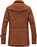 NEW Newbestyle Men's Slim Fit Winter Warm Short Wool Blend Coat Business Jacket, Brown, Fits Like A Men's Fits L/XL!
