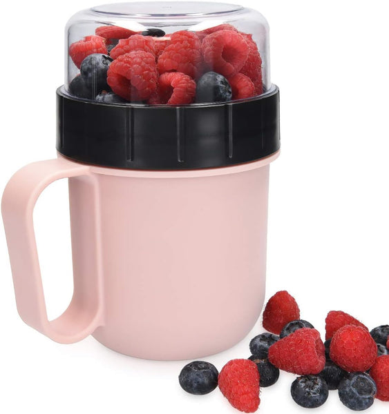 Breakfast Container To Go NEW Navaris Breakfast to Go Cup - Portable 2-Piece Food Container Pot ...
