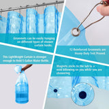 NEW 2pk Ga-Geetopia EVA 3D Blue Pearl Water Cube Plastic Shower Curtain Liner - Premium Light Weight 36" x 72" Blue Bathroom Shower Showroom Curtain Liner with Rustproof Metal Gromments and Weighted Magnet