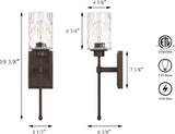 NEW XiNBEi Lighting Wall Light 1 Light Wall Sconce with Glass, Classic Bathroom Vanity Light Dark Bronze Finish for Bedroom & Living Room XB-W1227-DB, Retails $68