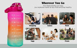 NEW MAFEE 3 in 1 Motivational Water Bottles 2L/900ml/300ml - 64oz-32oz-300ml Sports Water Bottles, Leakproof & BPA Free with Time Marker for Outdoor Sport