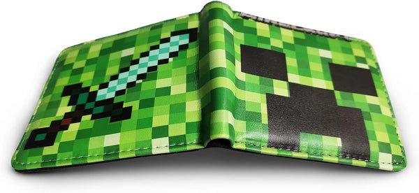 NEW Unisex Minecraft Wallet PU Leather Short Coin Card Holder Novelty Purse for Boys Girls Kids Cartoons Pattern Anime Game Pocket Gifts