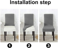 NEW NORTHERN BROTHERS Dining Chair Covers Set of 4, Stretch Parson Chair Covers, Slipcovers, Light Grey