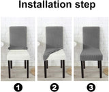 NEW NORTHERN BROTHERS Dining Chair Covers Set of 4, Stretch Parson Chair Covers, Slipcovers, Light Grey