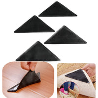 NEW 4 X Rug Carpet Mat Grippers Non Slip Anti Skid Reusable Washable Silicone Grip