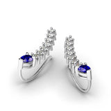 NEW IN GIFT BOX Retails $96, Jeulia Royal Blue Climber Earrings