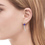 NEW IN GIFT BOX Retails $96, Jeulia Royal Blue Climber Earrings