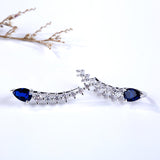 NEW IN GIFT BOX Retails $96, Jeulia Royal Blue Climber Earrings