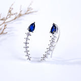 NEW IN GIFT BOX Retails $96, Jeulia Royal Blue Climber Earrings