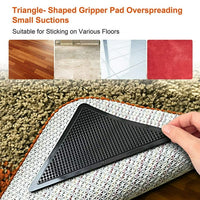 NEW 4 X Rug Carpet Mat Grippers Non Slip Anti Skid Reusable Washable Silicone Grip