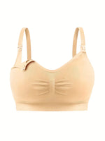 NEW Nursing Bra Without Steel Ring & Single-handed Buckles &Front Opening Buckles, No Sense Of Restraint Bra, Pregnant Women's Underwear With Plus Size Options, Light Beige, Sz M - Retails $73