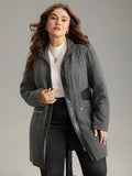 NEW Retails $60 Bloomchic Padded Patchwork PU Leather Zipper Coat Black Sz 3X
