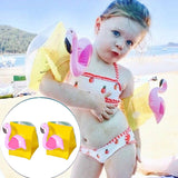 NEW Inflatable Swim Floater Sleeves for Kids, Cartoon Swimming Armbands Floaties Water Wings Floatation Sleeves, Pool Water Sports Learning Swim Training Aids, Flamingo