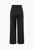NEW Micas Draped Wrap Straight Leg Suit Pants, Black, Sz M