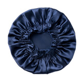 NEW THXSILK 100% Mulberry Pure Silk Sleep Cap Navy Silk Bonnet, 30x30cm, Retails $59