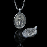 NEW Retails 100+ 925k Sterling Silver Miraculous Medal Necklace with GIFT Box