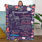 NEW 1pc Flannel Blanket, To My Granddaughter From Grandma Floral Blanket, Warm Cozy Soft Throw Blanket For Couch Bed Sofa, Retails $70