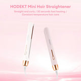 NEW HODEKT Mini Hair Straightener And Portable Curler Hair Straightening Iron, White