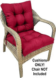 NEW TESICA Waterproof Overstuffed Patio Furniture Cushions for Wicker Chair Deep Red, 41 x 20 Inch, Includes 1