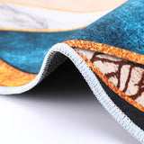 NEW Teal/Gold Runner Rug for Hallway Area Rug Home Decor Carpet 2FT 7 INCH x 12FT Digital Printing with Non-Skid PVC Bottom for Kitchen Hallway Living Room, Multi