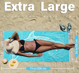 NEW Retails $55, Blue Turtle Turkish Beach Towel Quick Dry Absorbent Cotton Lightweight Thin Bathroom Bath Pool Swim Towels Extra Large Oversized Sand Free Beach Accessories Essentials Stuff Cloud Adults Gift