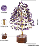 NEW Amethyst Tree Crystal Tree of Life Bonsai Money Tree Purple Stone Tree Chakra Tree Handmade Gift Good Luck Tree Prosperity Stones for Home Office Decorations Ornament Golden Wire 10 Inch