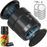 NEW Mason Jar Vacuum Sealer Kit, Upgraded Dual-Head Auto-Stop Mason Sealer, Fits Wide & Regular Mouth Jars | Quiet, Portable & Rechargeable for Food Storage, Fermentation, Canning Easy & Save Time