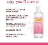 NEW Sealed Burt's Bees Rose Micellar Toning Water, 3 in 1 Face Cleanser, Makeup Remover and Toner for all skin types, Alcohol Free, Dermatologist Tested, 1 Count