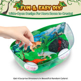 NEW Dinosaur Terrarium Kit for Kids - DIY Light Up Terrarium Kit for Kids with Remote - Dinosaur Toys Crafts for Kids - Fun Gift