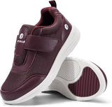 NEW Retails $80, FitVille Womens Extra Wide Fit Shoes Hook and Loop Adjustable Shoes with Arch Support Breathable Slip-Resistant Walking Shoes for Swollen Feet, Plum, Sz 9.5W