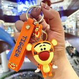 NEW Anime Silicone Keychain, Cartoon Silica Gel Key Ring for Women, Men, Tigger