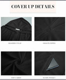NEW Retails $48, Bsubseach Women's Terry Cloth Swim Cover Up Zipper Hooded Swimsuit Coverup Short Sleeve Beach Coverup with Pockets, Black, Sz Women's M