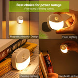 NEW Retails $80, AUVON Rechargeable Mini Motion Sensor Night Light, 2nd Gen Warm White LED Stick-On Closet Light with Dusk to Dawn Sensor, Adjustable Brightness for Wall, Stairs, Cabinet, Hallway (4 Pack)