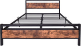 NEW IN BOX Retails $200, BOFENG Queen Size Bed Frames with Wood Headboard and Footboard, Heavy Duty Platform Bed Frame with Storage No Box Spring Needed Queen Mattress Foundation, Strong Steel Slats, Noise Free, Queen Size
