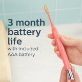 NEW PHILIPS One By Sonicare Battery Toothbrush, Miami Coral, Hy1100/01, 1 Count