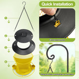 NEW Retails $87, YYWMWM Solar Bird Feeder Outdoors Wild Bird Feeders Metal Mesh Bird Feeder Outside Hanging Bird Feeder 2.5 lbs Capacity Yellow