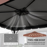 NEW Retails $110, Outsunny 10' x 10' Gazebo Replacement Canopy, Gazebo Top Cover with Double Vented Roof for Garden Patio Outdoor TOP ONLY, Coffee