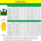 NEW Buddy The Elf Costume Mens Christmas Elf Costume Cosplay Full Set Holiday Party Costumes, Adults, Sz L, Retails $79+