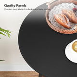 NEW Retails $83, HOOBRO Bar Table, Round Pub Table, 2-Tier Bistro Table with Storage, 37.4" High for Small Spaces, with Top Particleboard for Kitchen, Easy to Assemble, Black