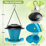 NEW Retails $87, YYWMWM Solar Bird Feeder Outdoors Wild Bird Feeders Metal Mesh Bird Feeder Outside Hanging Bird Feeder 2.5 lbs Capacity Blue