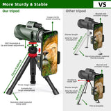 NEW 40X60 Monocular Telescope High Power Monocular for Adults with Phone Adapter & Tripod & Hand Strap Low Night Vision Monocular Equipped with BAK4 Prism for Bird Watching Camping Travelling Concert, Retails $119+