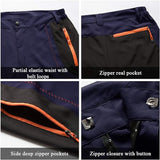 NEW TBMPOY Men's Outdoor Hiking Work Pants Quick Dry Water Resistant Lightweight Mountain Fishing Pants Zipper Pockets, Navy, 30-inch Waist