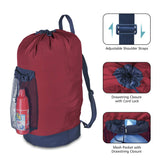 NEW Dalykate Backpack Laundry Bag, 115L Large Hamper with Shoulder Straps, Drawstring Closure, Mesh Pocket, Red