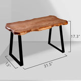 NEW Retails $130, WELLAND Wood Entryway Bench with Metal Legs, Mid-century Modern Bench for Living Room, Indoor, Porch, Farmhouse