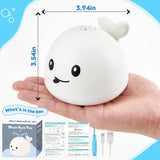 NEW Rechargeable Light Up Whale Bath Toys for babies & kids 6 Months+, Whale Sprinkler Spray Water Pool Bathtub Toy